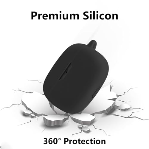 Image of LIRAMARK Silicone Cover Case with Carabiner Compatible with JBL Wave Beam 2 (2024) (Black)