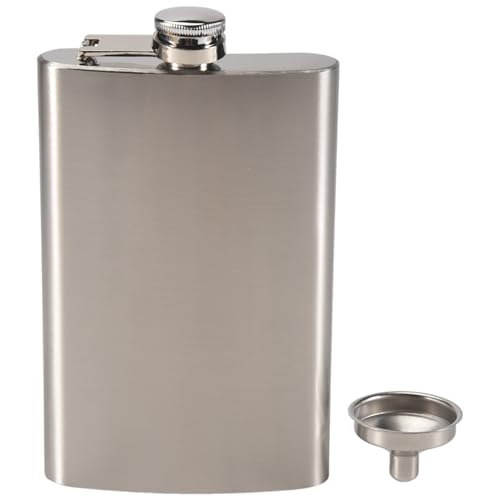 Qusedwey 10Oz Petaca de polsillo de Whisky Alcohol Licor con Tapa de Tornillo del Acero Inoxidable