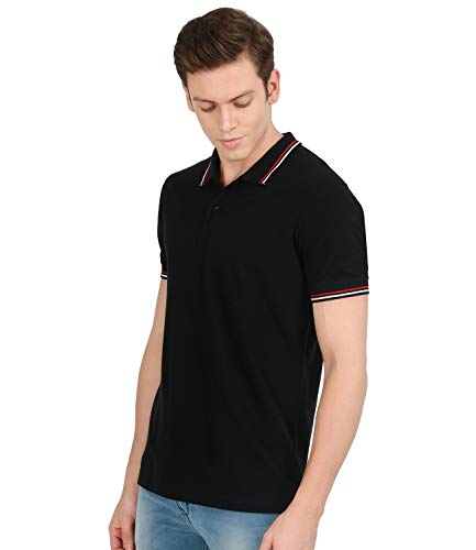 Image of AWG ALL WEATHER GEAR Men's Regular Fit Cotton Polo T-Shirt Black