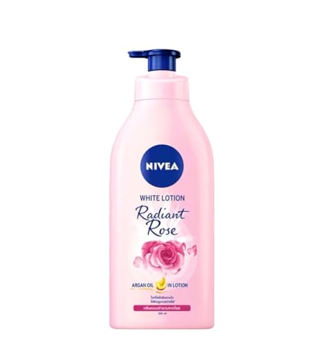 Nivea Body Radiant Rose White Lotion, 525ml, Whitening with Rose Extract and Argan Oil