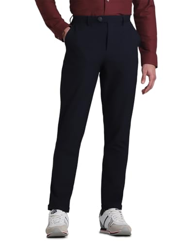 Image of Jack & Jones Men Solid Slim Fit Mid Rise Stretchable Pants