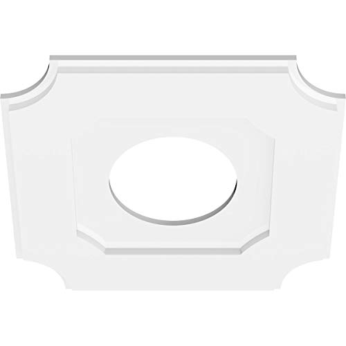Image of Ekena Millwork CMP18LE-07000 Locke Architectural Grade PVC Contemporary Urethane Ceiling Medallions 18 inchOD x 7 inchID x 10 3 /4 inchC x 1 inchP