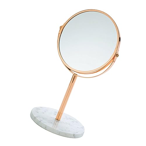 Healeved Beauty Makeup Mirror Double Sided Tabletop Vanity Mirror with Magnification Elegant Marble Base Stylish Design for Countertops and Dressing Tables