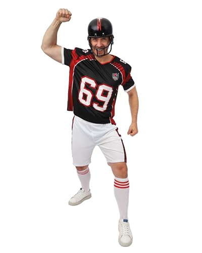 P'TIT CLOWN - Déguisement Footballeur Américain Adulte - Costume Sportif Humour, Drôle - Tenue Carnaval, Fêtes Costumées, Halloween, Soirées à Thème, Cosplay (L-XL)