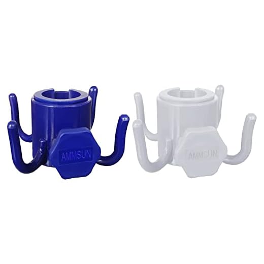 AMMSUN 2 Pack Beach Umbrella Hanging Hook, 4-prongs Plastic Umbrella Hook Hanging for Towels/Hats/Clothes/Camera/Sunglasses/Bags-Durable, Fit for Beach,Camping Trips