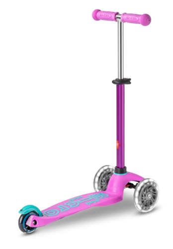 Image of Micro Kickboard | Mini LED Kids Scooter for Ages 2-5 | Children up to 110 lbs | 3 Wheel Lean-to-Steer Design | Adjustable T Bar | Smooth Ride, Motion Activated PU LED Wheels | Swiss Design