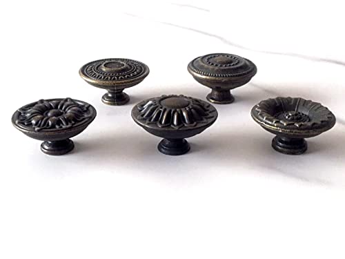 Bouton commode vintage JCAKES rustique bronze 37 mm pour meuble - 5