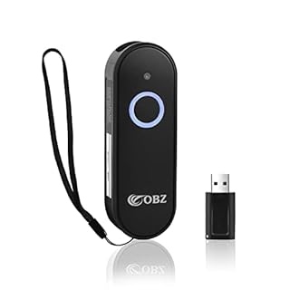 OBZ Mini Lettore Codice a Barre Wireless 2D 1D Lettore Barcode Bluetooth Portatile Lettore QR Code 2.4G USB Scanner di Codici a Barre Sanza Fili Barcode Scanner per iOS, Android, Tablet, PC, POS