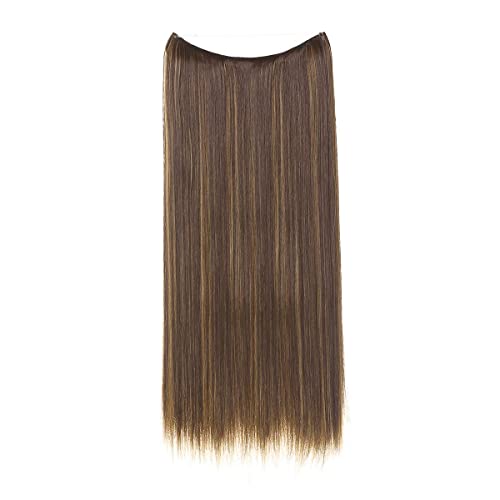 Image of colored with golden highlights curly extension