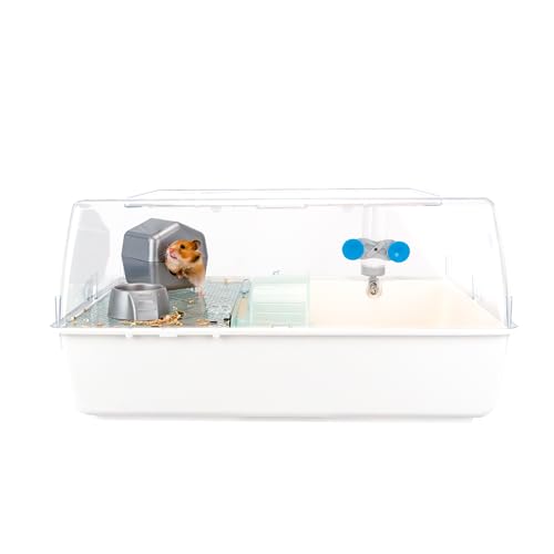 FERPLAST MINI DUNA HAMSTER Cage pour Rongeurs pour Hamsters, Souris, en Plastique, Accessoires inclus : Mangeoire, Abreuvoir, Étagère, Maison, Échelle,...