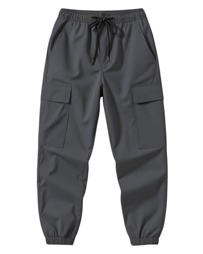 BINPAW 3 Pack Boys Cargo Jogger Pants Youth Lightweight Quick Dry Outdoor Hiking Athletic Trousers 5-16Y4