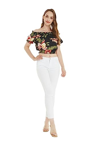 Image of Family Matching Hawaiian Clothes, Black Rafelsia | Lightweight 100% rayon • Family matching outfits • Beach vacations • Luaus • Cruises • Family photos