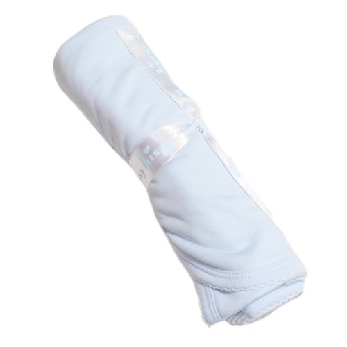 Image of Kissy Kissy - Basic Blanket - Blue White-One Size