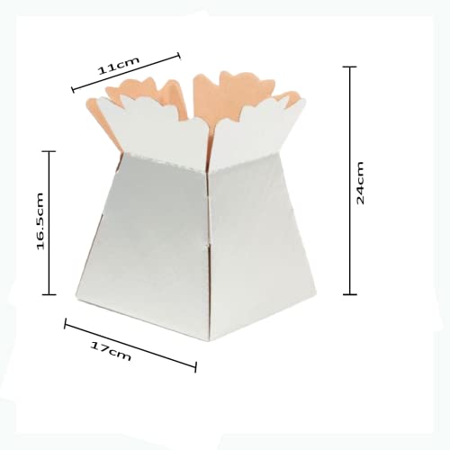 Image of Oasis Paper Gift Box Foldable, Empty, Decorative, Reusable, Multipurpose Birthday, Anniversary, Wedding, Return Gifts Hamper Packaging (Set of 5) Porto White Vase