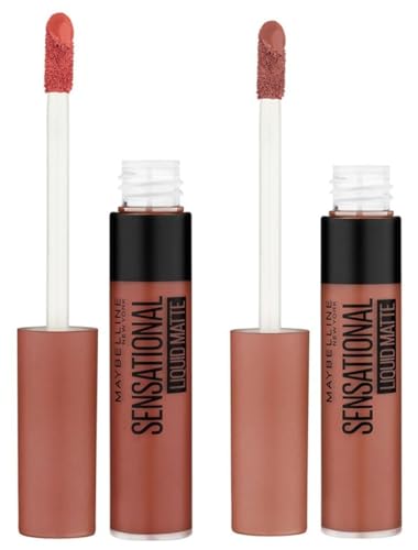 Image of Maybelline Liquid Lipstick NU01 Bare It All (Matte) & Maybelline Liquid Lipstick NU02 Strip It Off (Matte)