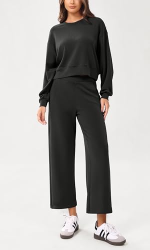 Ododos Women'S Modal Soft Relaxed Cropped Pants High Waist Casual Wide Leg Pants With Pockets thumb #1