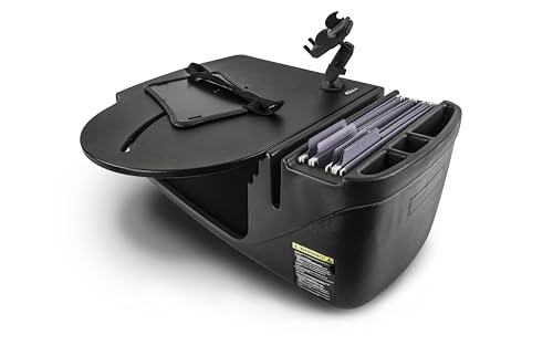 Image of AutoExec AE-RMCD-PI-PM-BT Roadmaster Car Desk for Your Vehicle Workstation and Mobile Office, Black with 400 watt Power Inverter and Phone Mount | Vehicle Workstation, Mobile Office, 400 Watt Power Inverter, Phone Mount
