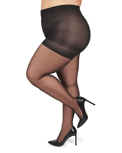 Image of MeMoi Plus Size Curvy Control Top Pantyhose for Women, Comfortable Sheer Pantyhose, Lightweight Womens Stockings, Sizes 1X-QP