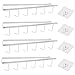 4 Gancio Portatazze Multifunzione Tazze Ganci Sotto Armadietto Porta Tazze da Appendere,con 4 Viti Adesive,Utensil Cravatte Cinture Cinture Sciarpe Senza Foratura