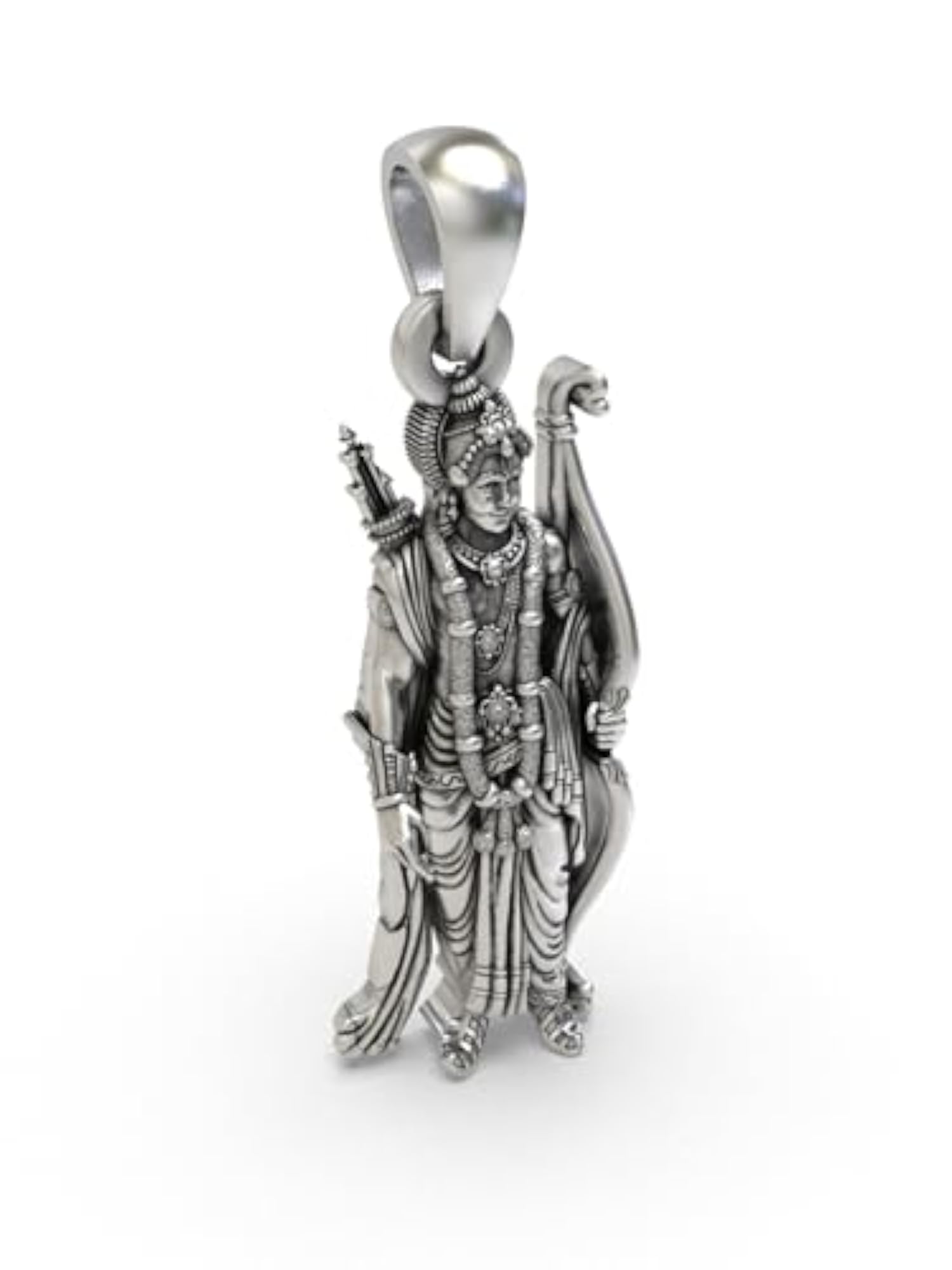 925 Sterling Silver Standing Lord Rama Pendant, Spiritual