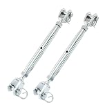 Cjueiom 2Pcs Stainless Steel Turnbuckle Jaw, M8 Screw Jaw Closed Body, Jaw and Jaw Turnbuckles for Cables Wire Tensioner