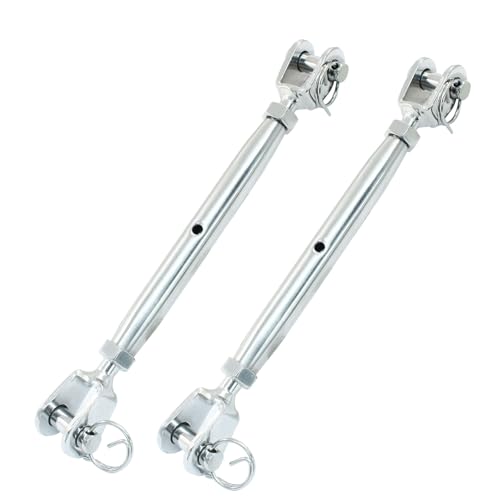 Cjueiom 2Pcs Stainless Steel Turnbuckle Jaw, M8 Screw Jaw Closed Body, Jaw and Jaw Turnbuckles for Cables Wire Tensioner