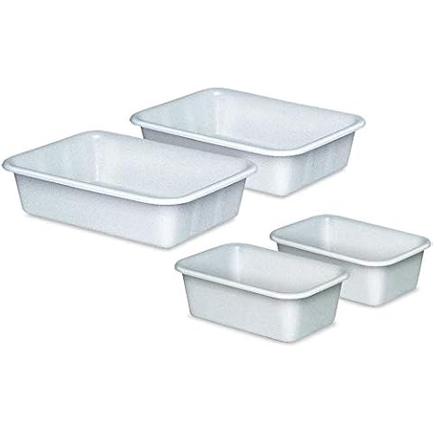 Set mit 4 Kunststoffwannen, lebensmittelecht, 2x 12 Liter, 2x 25 Liter Cover