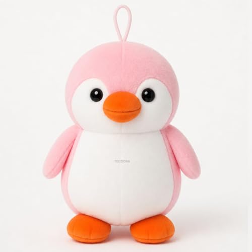 Image of Baby Penguin Soft Toy for Girls Boys Kids, Pink, Animal Plush Stuffed Teddy Gift Birthday, 18 cm