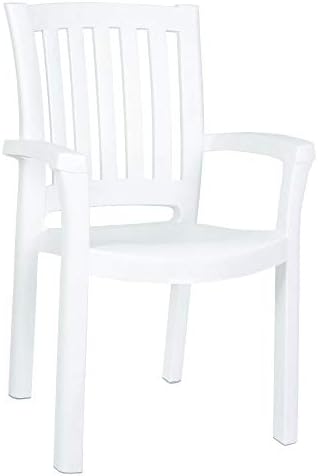 Compamia Sunshine Resin Patio Dining Arm Chair in White (Set of 4)