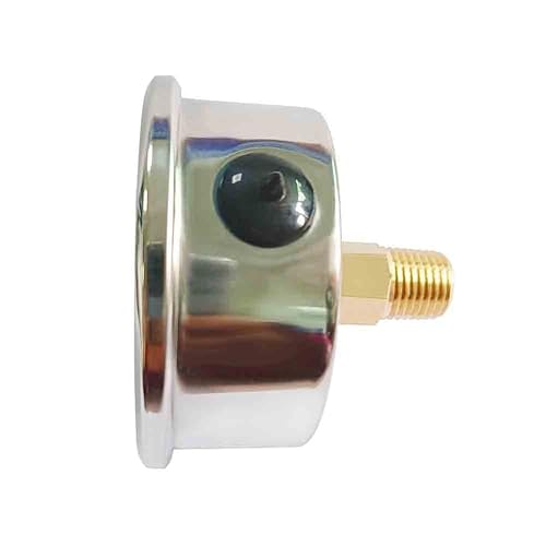 Miniatura 4 de Manómetro de presión relleno de glicerina de 2-12 pulgadas, caja de acero inoxidable 304 de 14 de pulgada NPT 0-30 psi, montaje trasero central
