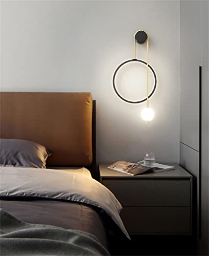 n/a Lampe murale simple anneau de concepteur fond de sonnerie murale lampe à balle de la lampe de balle d'allumage de chambre à coucher (Color : A, Size : Natural Light) - Image 5