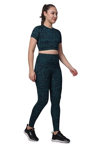Image of SPLORR Premium Tights and Bra High Waist Stretchable Gym Tights Leggings Gym wear /Active Wear Yoga Pants Zumba /Dance Womens Workout Gym Tight Stretchable Workout Yoga Gym and Sports Bra Set