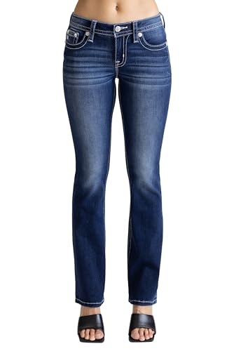 Miss Me Women's Snake Skin Faux Flap Pockets Mid-Rise Bootcut Jeans2