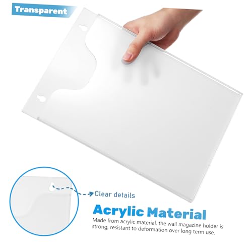 Organizador de pared acrílico transparente PRETYZOOM con soporte vertical de dos piezas 3