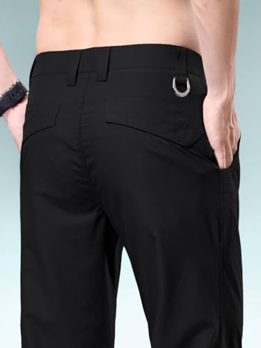 Image of TAGDO Men's Casual Trousers | Casual Pants | Cotton Pant for Men | Multi-Pocket Travel & Hiking Wear | Regular Fit | Utility D-Ring (2056)