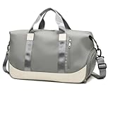 Bolsa Mala de Mão Feminina Grande Transversal Viagem Espaçosa 10 Kg Bordo Rigida Zíper Academia Necessaire Passeio Espaçosa (Cinza)