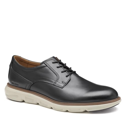 Johnston & Murphy Men's Arnett Plain Toe Lace-Up Oxford, Black Full Grain, 8.5 M