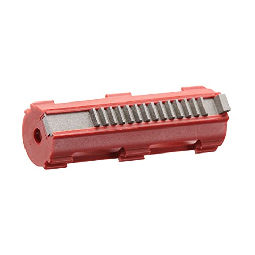 Lancer Tactical 14 Teeth Reinforced Polycarbonate Full Stroke Piston with CNC Steel Teeth (Color: Red)