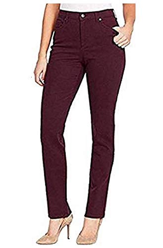 Gloria Vanderbilt Womens Amanda Polished Trouser Pant, Plum Wine 6 Short