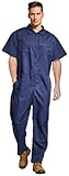 VOGRYE Lightweight Men's Short-Sleeve Work Coverall with Elastic Waist