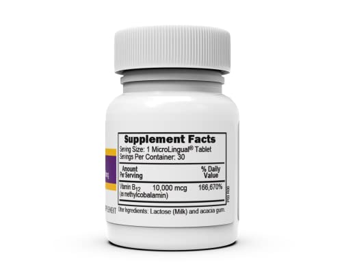 Superior Source No Shot Vitamin B12 Methylcobalamin 10000 Mcg, Quick Dissolve Microlingual Tablets, 30 Count, Active Form Of B12, Supports Energy Production, Nervous System Support, Non-Gmo #TOP2