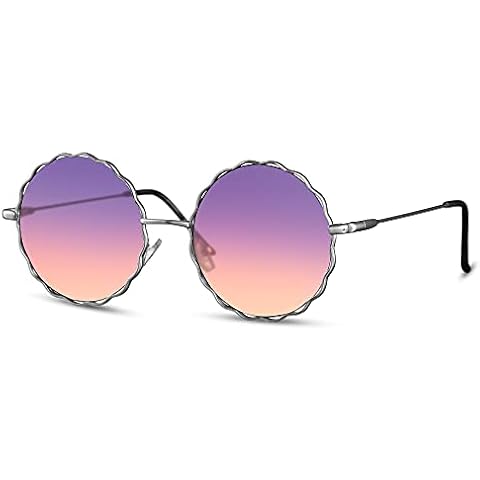 Cheapass Gafas de sol Rojoondas Plateadas Metálicas Cover