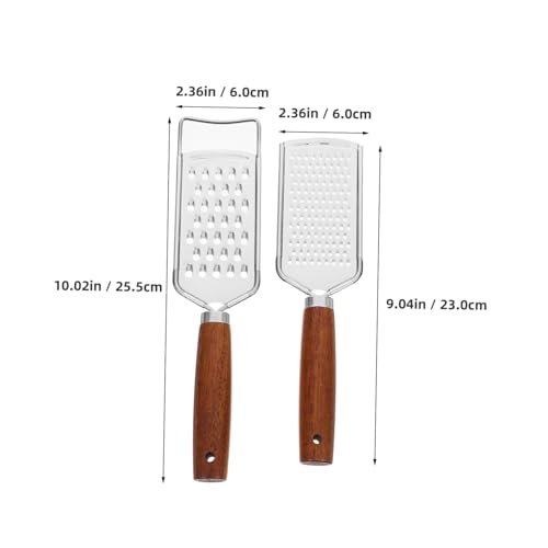 Set 2 ralladores de queso de acero inoxidable multiusos miniatura 2