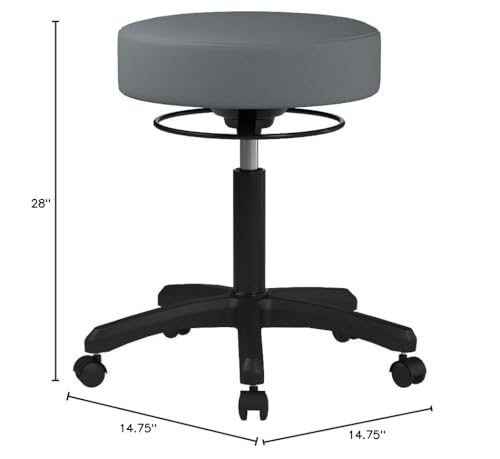 Image of Perch Life Height Adjustable Stool | Desk Height 18-23 inch | Cinder Fabric