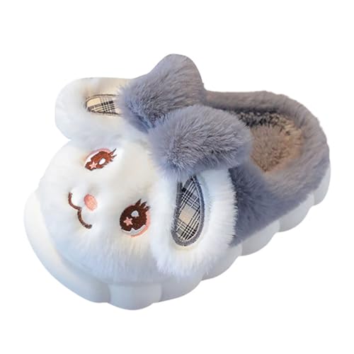 Kids Cartoon Slippers Non-Slip Cute Animal Fuzzy Plush House Shoes Kids Soft Sole Slip-On Cozy Indoor Footwear