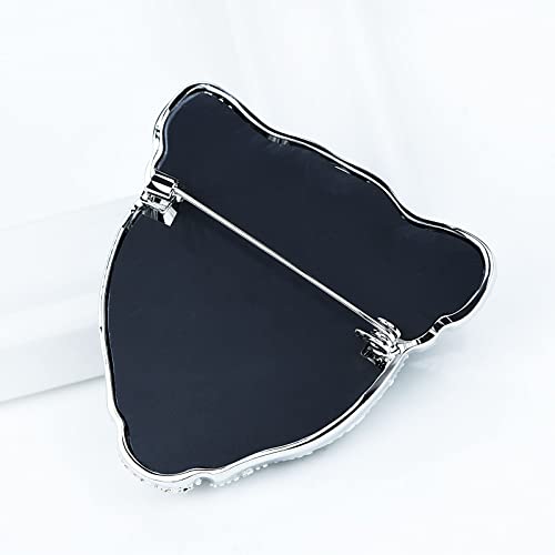Image of Vintage Crystal Shell Leopard Brooch Lapel Pin Breastpin Rhinestone Animal Jewelry for Men Women