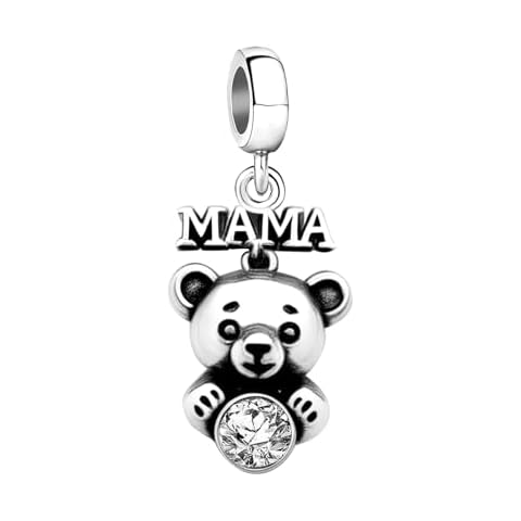 JMQJewelry Mama Bear April Birthstone Charm Cover