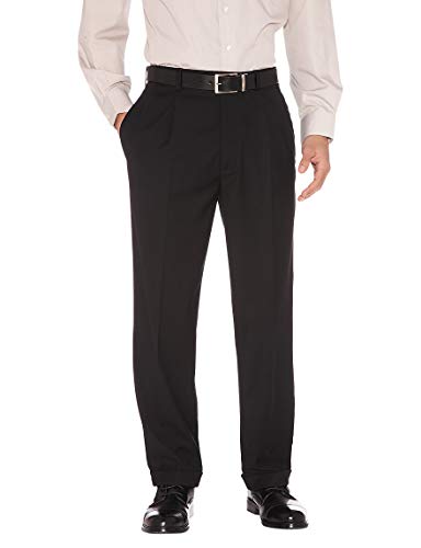 Haggar Men's Textured Stria Pleat-Front Dress Pant