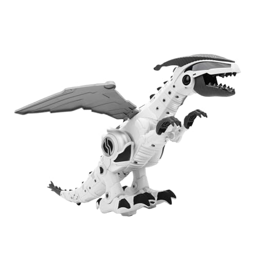 Juguete dinosaurio robot blanco que camina para evitar pantallas 2