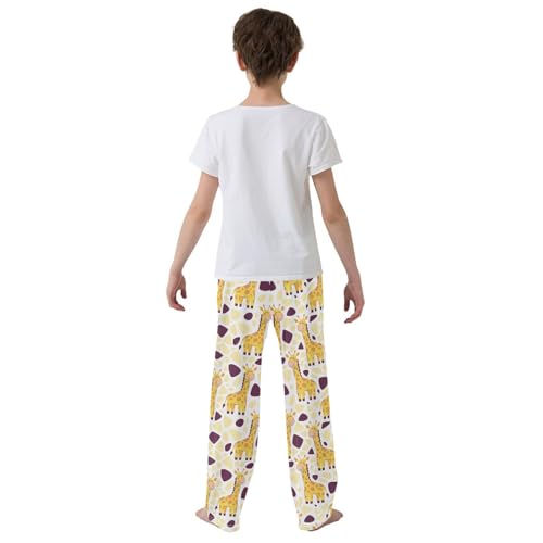 ZZXXB Giraffe Boys Long Pants Soft Trousers Elastic Waist Kids Lounge Bottoms with Pockets S-XL3